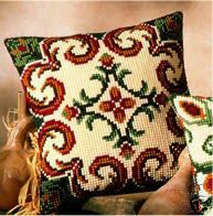 Green & Cream Chunky Cross Stitch Cushion Front Kit